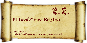 Milovánov Regina névjegykártya